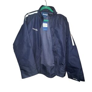 Reebok Hockey Men’s Warm-up Jacket Full Zip Navy Blue Size Small